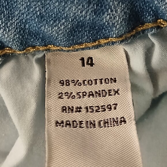 Resfeber Jeans 14 Skinny Boyfriend Cuffed Ankle Distressed Blue Denim Stretch - Picture 8 of 9